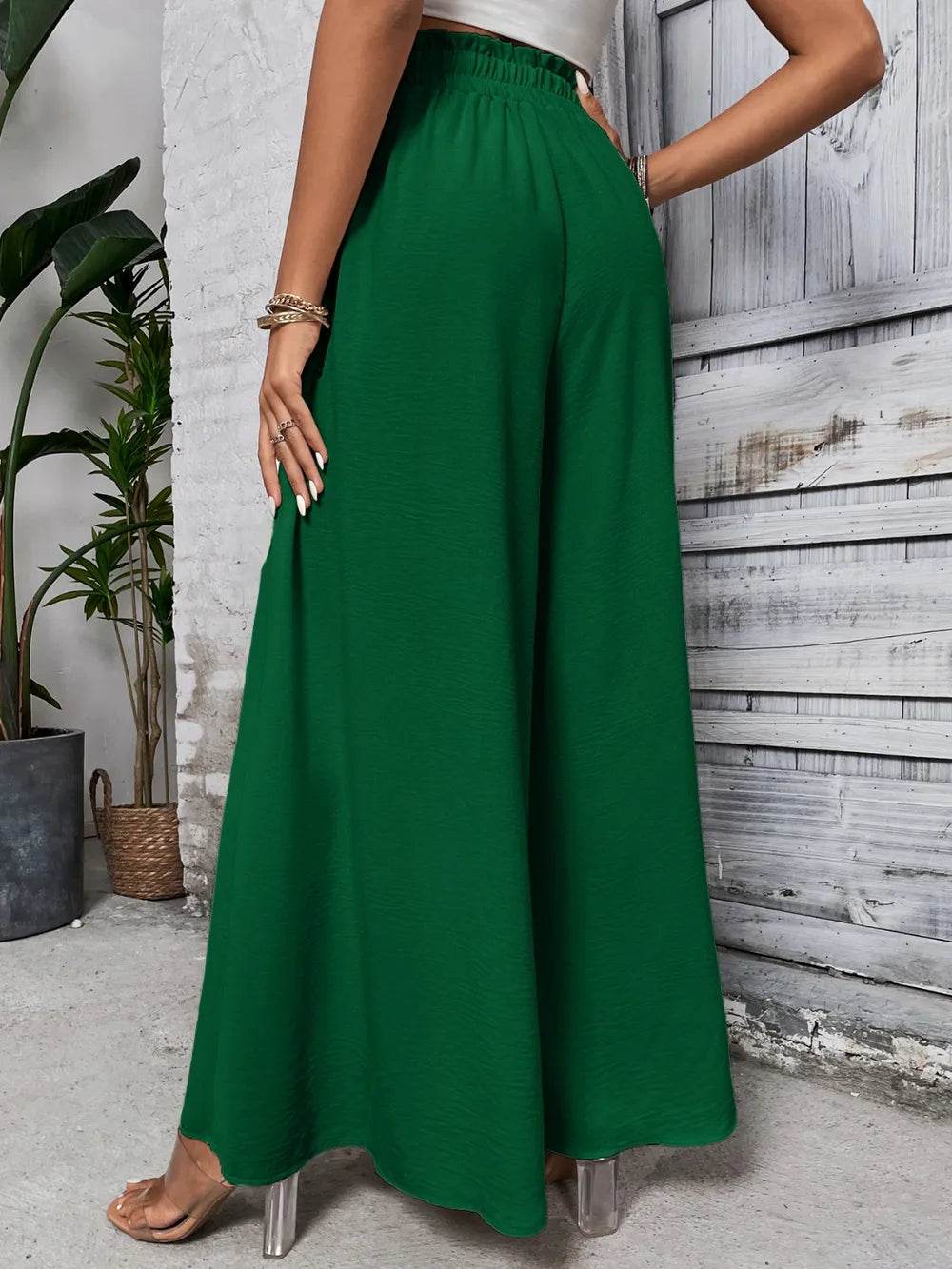 Honey Tied High Waist Wide Leg Pants - StyleLure