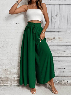Honey Tied High Waist Wide Leg Pants - StyleLure