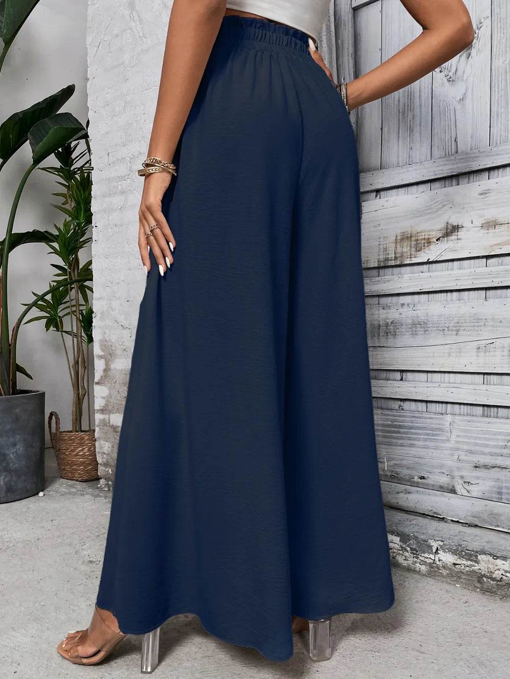 Honey Tied High Waist Wide Leg Pants - StyleLure
