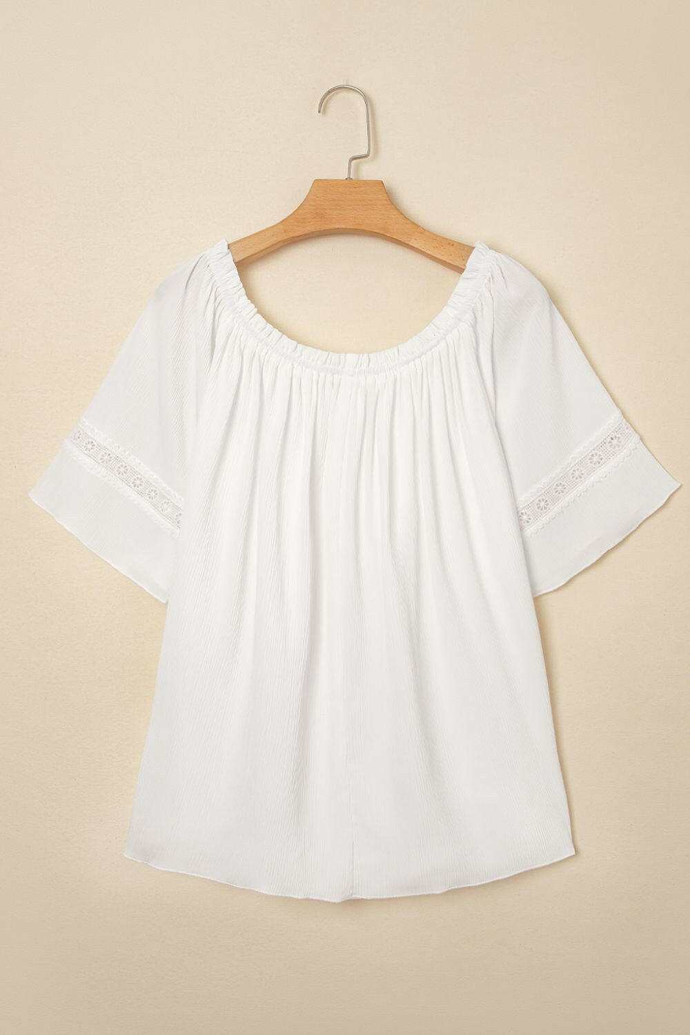 Lace Detail Off - Shoulder Blouse - StyleLure