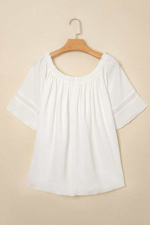 Lace Detail Off - Shoulder Blouse - StyleLure