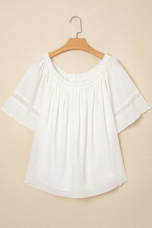Lace Detail Off - Shoulder Blouse - StyleLure