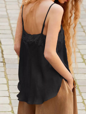 Lace Trim Flowy Cami Top - StyleLure