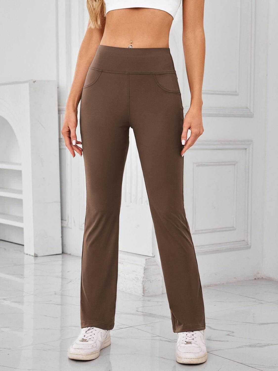 Lovelet High Waist Active Pants with Pockets - StyleLure