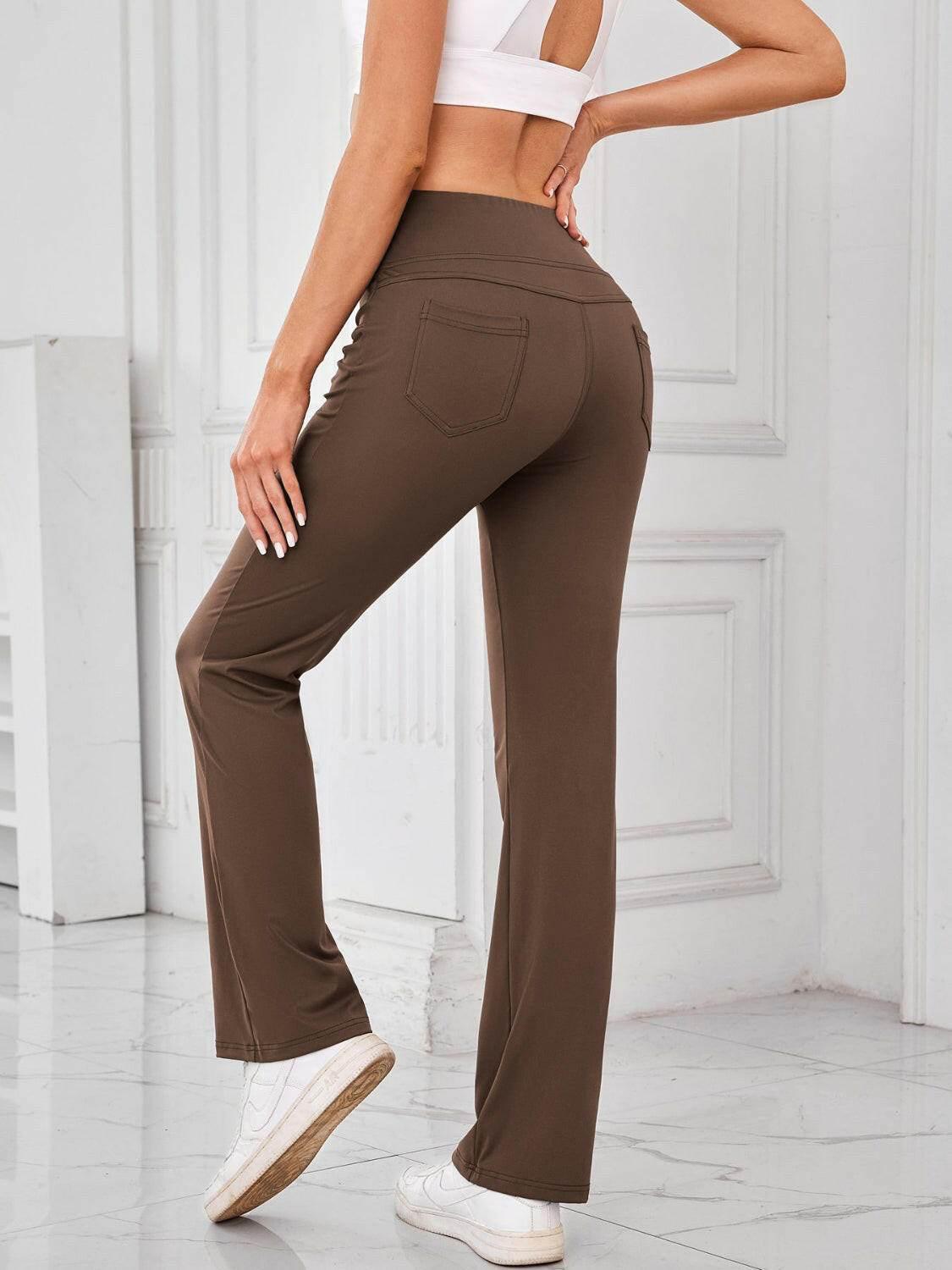 Lovelet High Waist Active Pants with Pockets - StyleLure