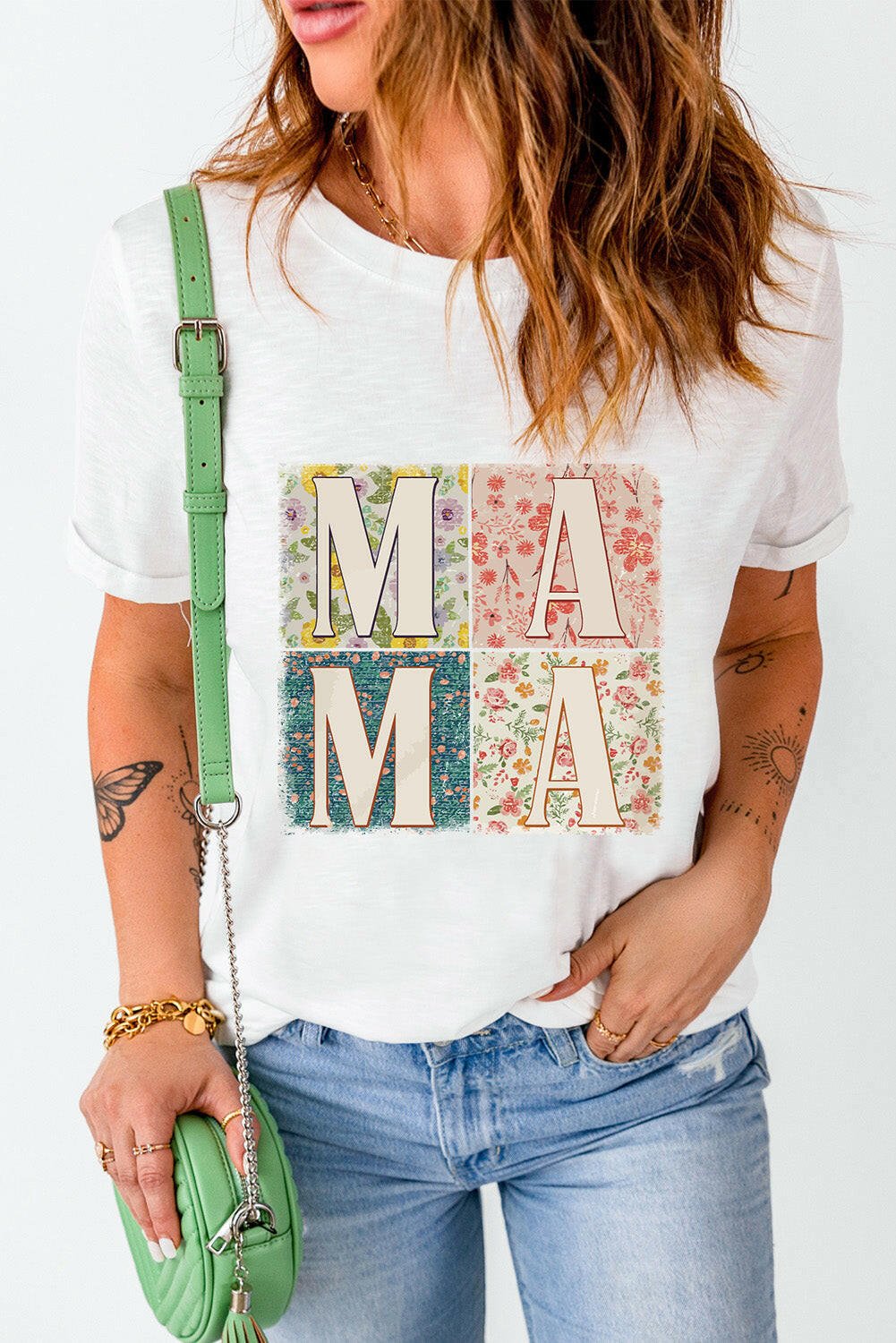 MAMA Round Neck Short Sleeve T-Shirt - StyleLure