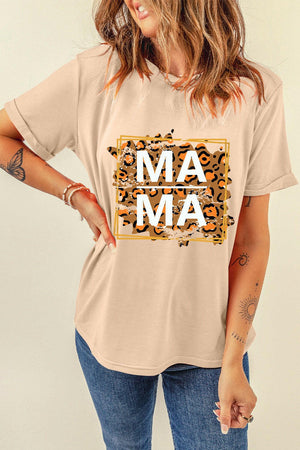 MAMA Round Neck Short Sleeve T-Shirt - StyleLure