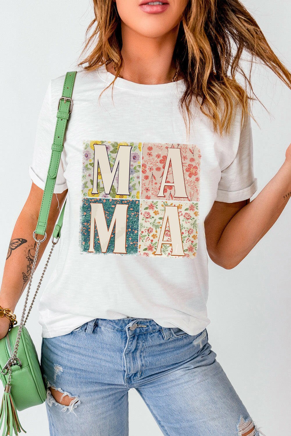 MAMA Round Neck Short Sleeve T-Shirt - StyleLure