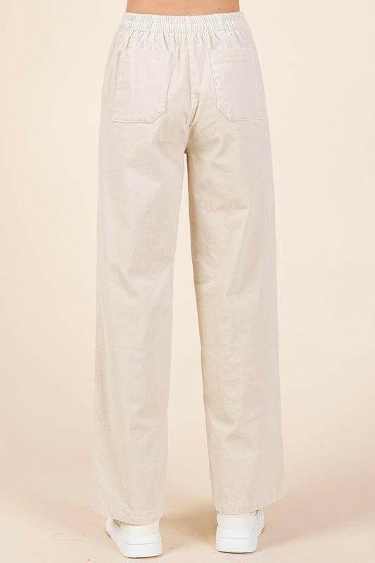 Mittoshop Corduroy Back Elastic Waist Pants - StyleLure