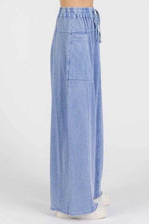 Mittoshop Mineral Wash Elastic Waist Baarrel Leg Baggy Pants - StyleLure