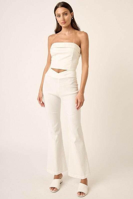 Mittoshop Surplice V Waist Flare Pants - StyleLure