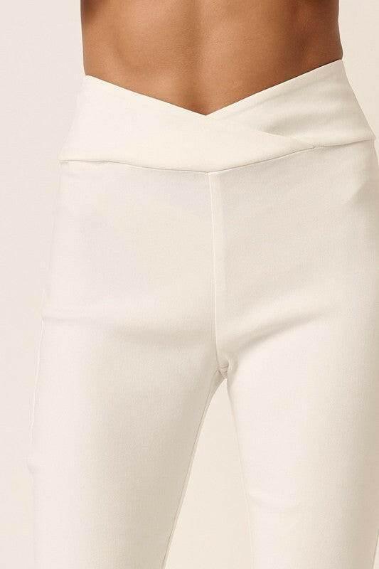Mittoshop Surplice V Waist Flare Pants - StyleLure