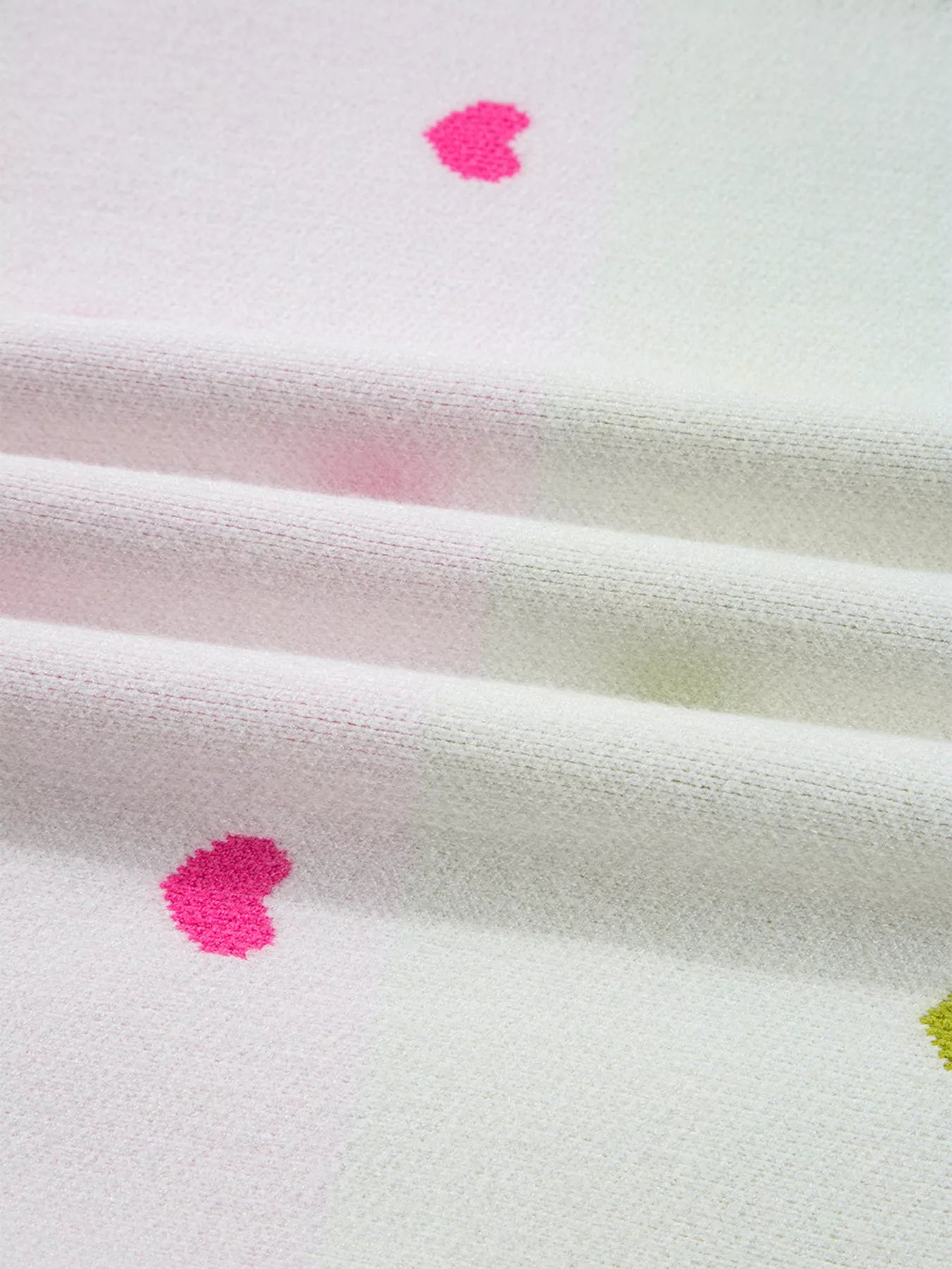 Multicolour Heart Pattern Dropped Shoulder Sweater - StyleLure