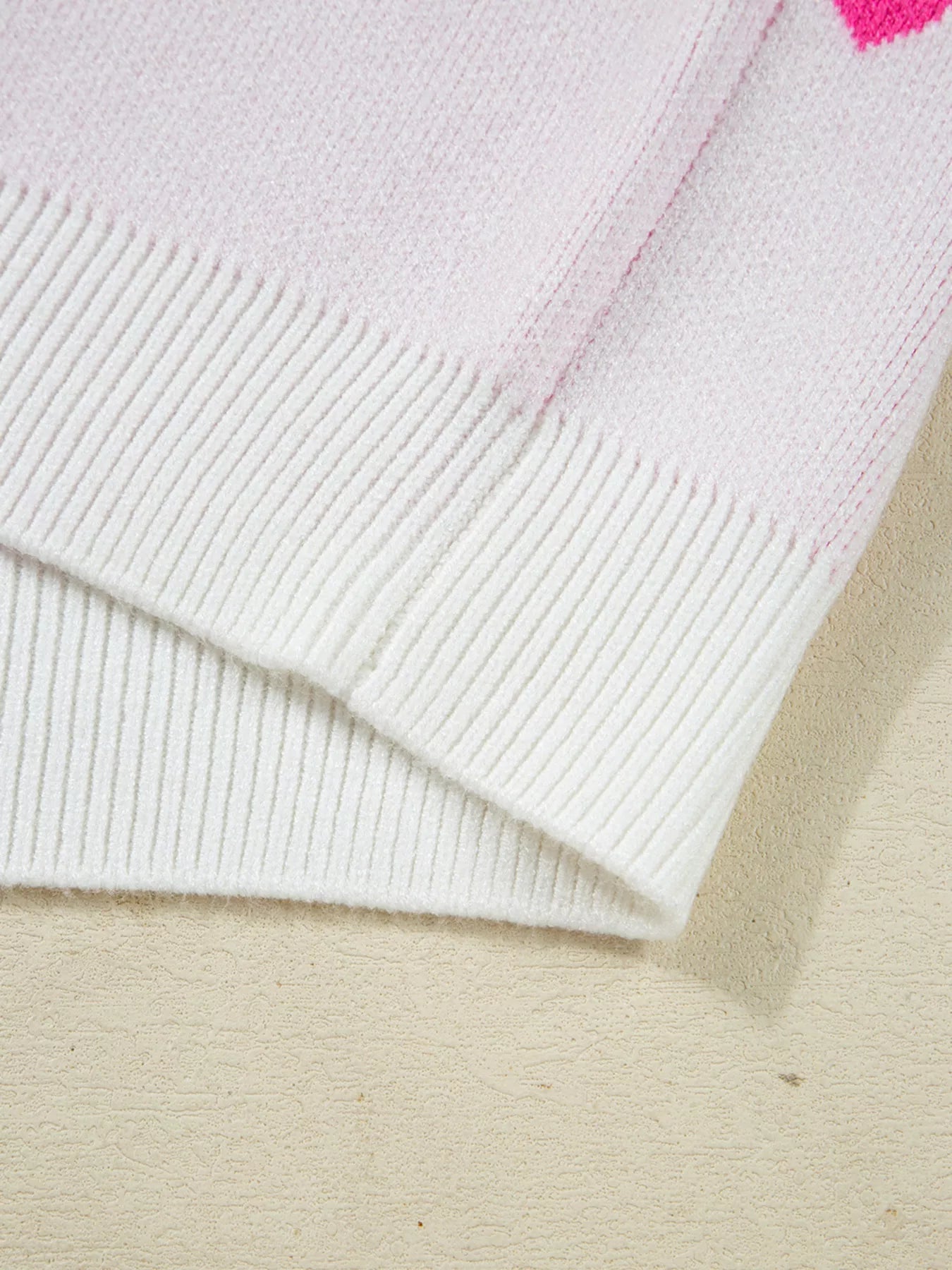 Multicolour Heart Pattern Dropped Shoulder Sweater - StyleLure