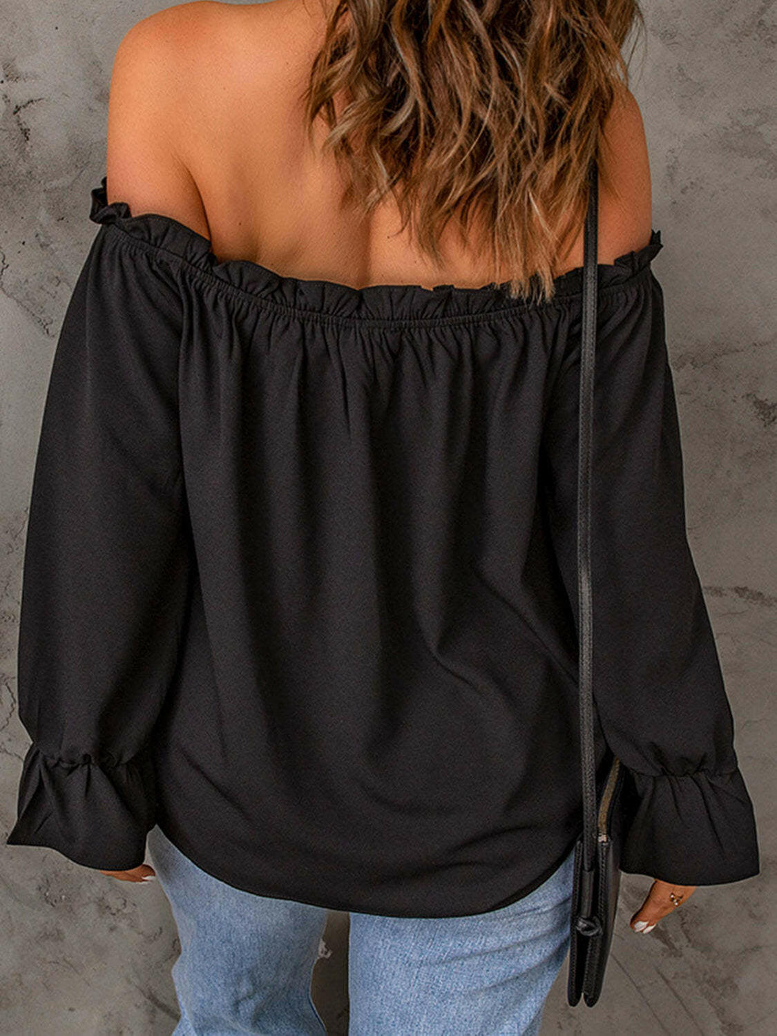 Off - Shoulder Flounce Sleeve Blouse - StyleLure