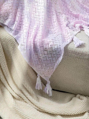 Openwork Tassel Gradient Knit Cover Up - StyleLure