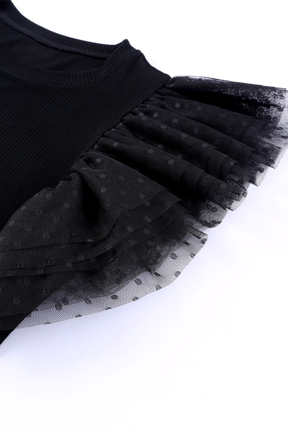 Polka Dot Flutter Sleeve Top - StyleLure