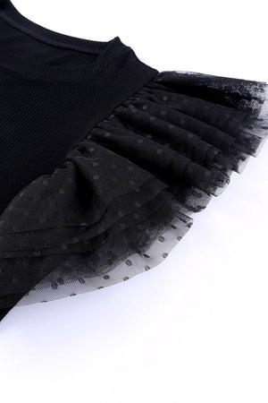 Polka Dot Flutter Sleeve Top - StyleLure