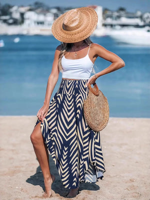 Printed High Waist Maxi Skirt - StyleLure