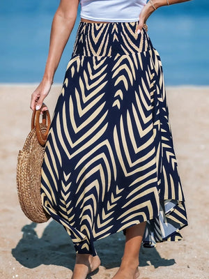Printed High Waist Maxi Skirt - StyleLure