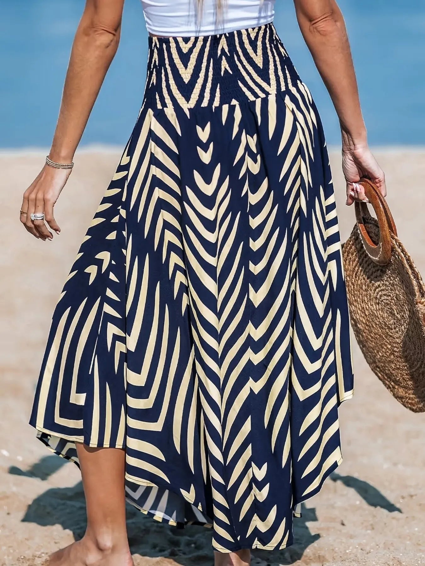 Printed High Waist Maxi Skirt - StyleLure