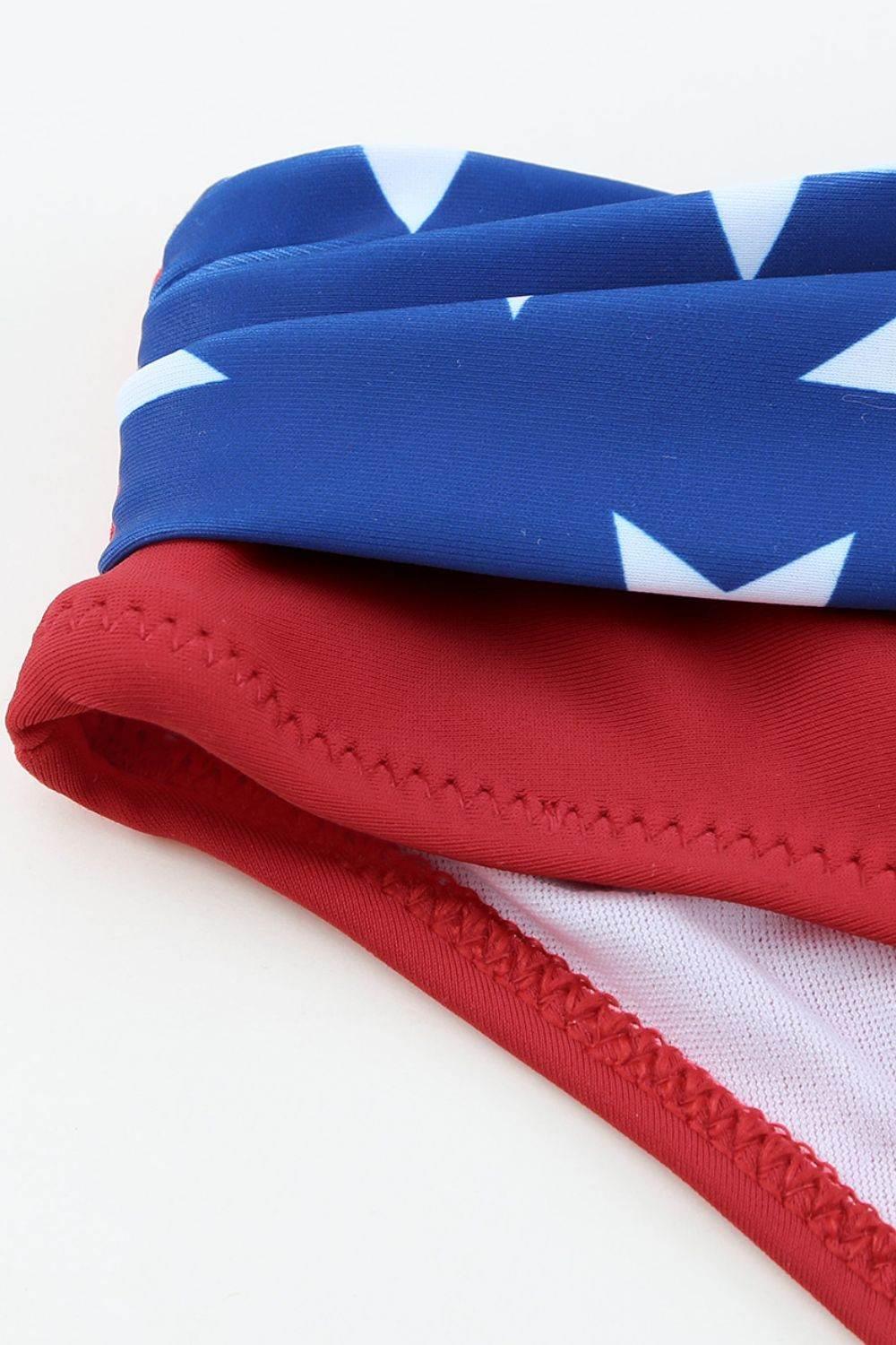 Printed Ruched Bikini Set - StyleLure