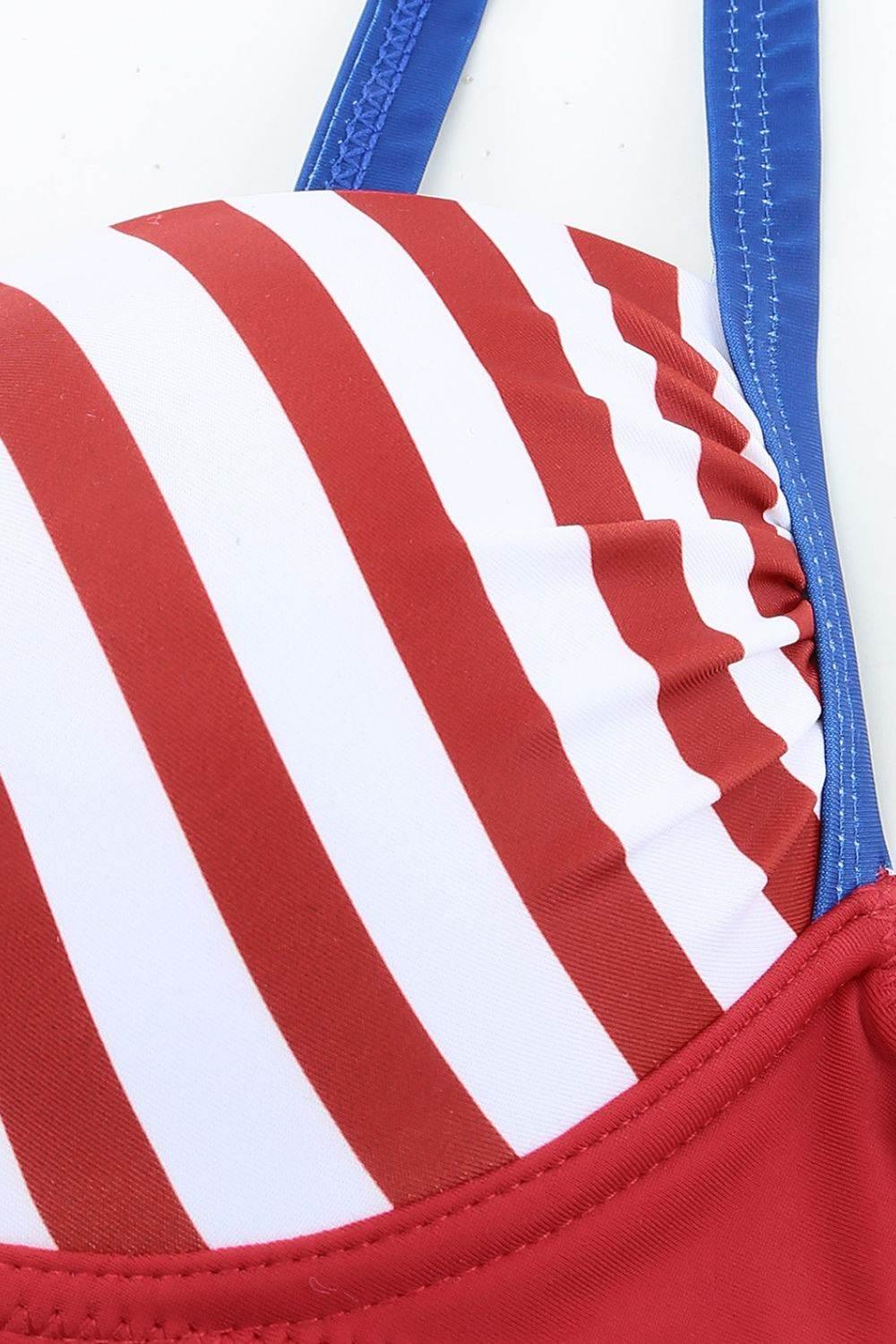 Printed Ruched Bikini Set - StyleLure