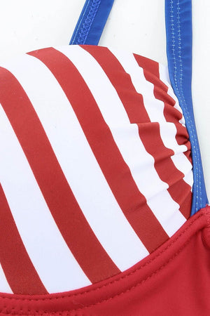 Printed Ruched Bikini Set - StyleLure