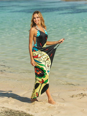 Printed Spaghetti Strap Cover Up - StyleLure