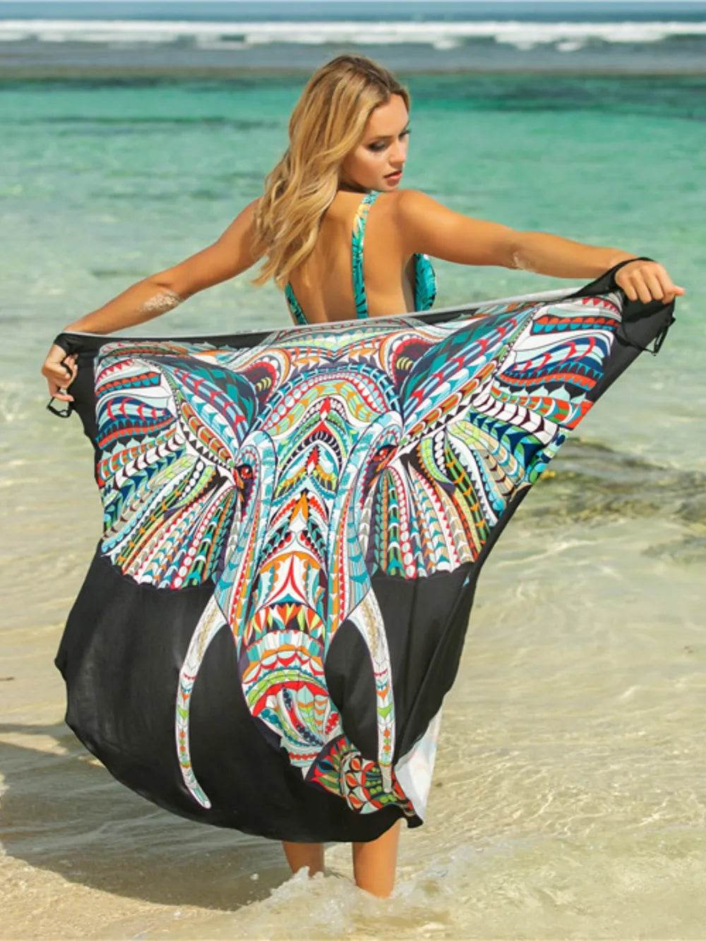 Printed Spaghetti Strap Cover Up - StyleLure