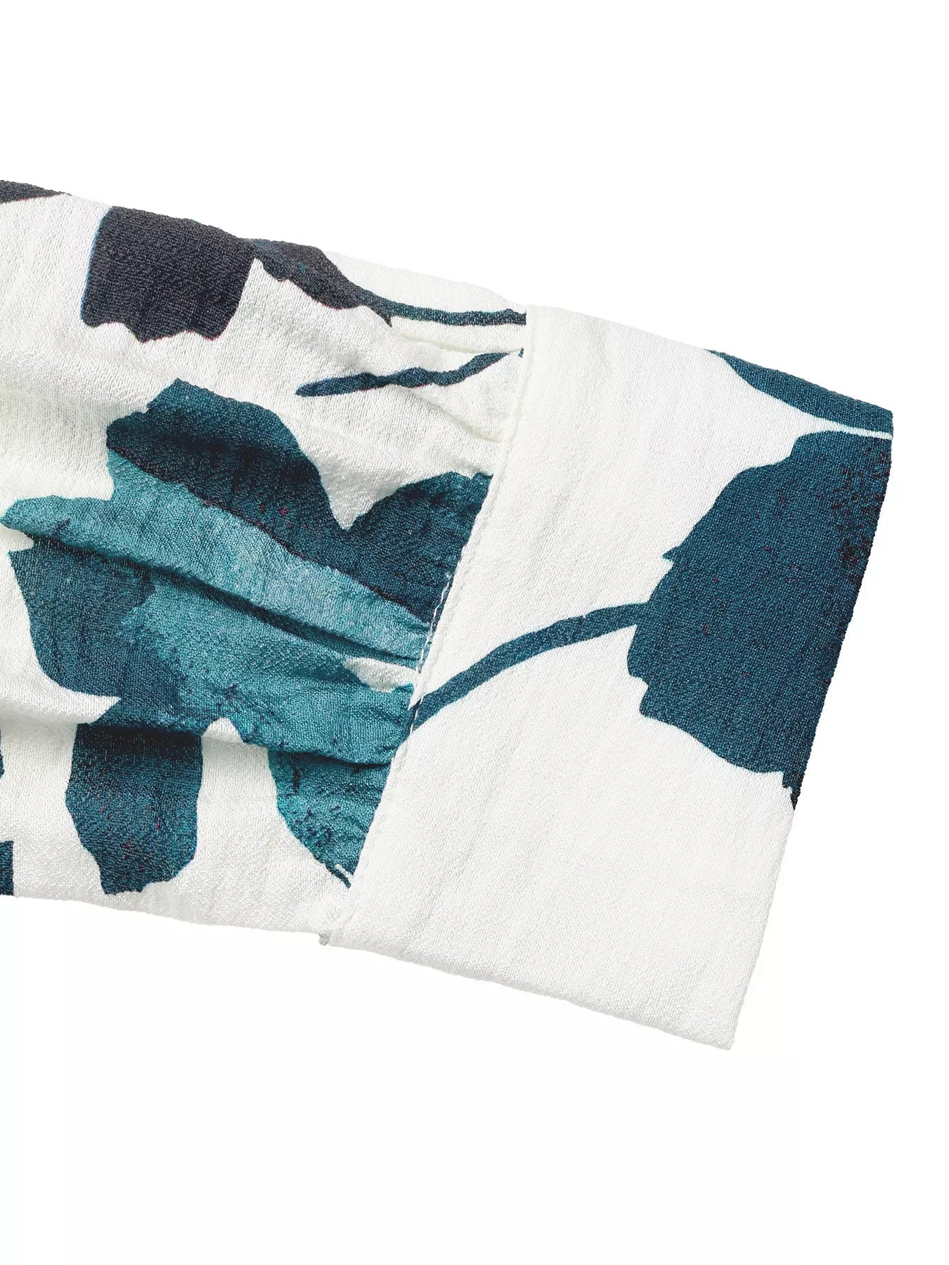 Printed V - Neck Long Sleeve Blouse - StyleLure