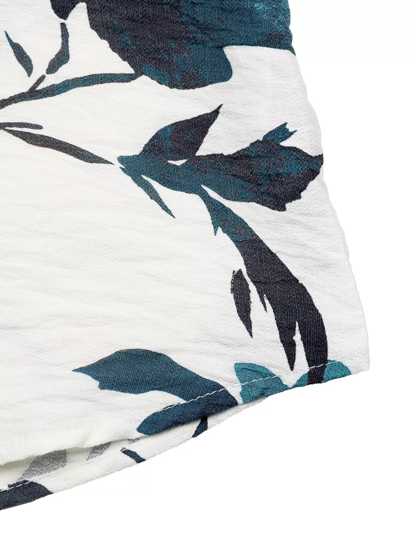 Printed V - Neck Long Sleeve Blouse - StyleLure