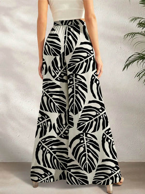 Printed Wide Leg Pants - StyleLure