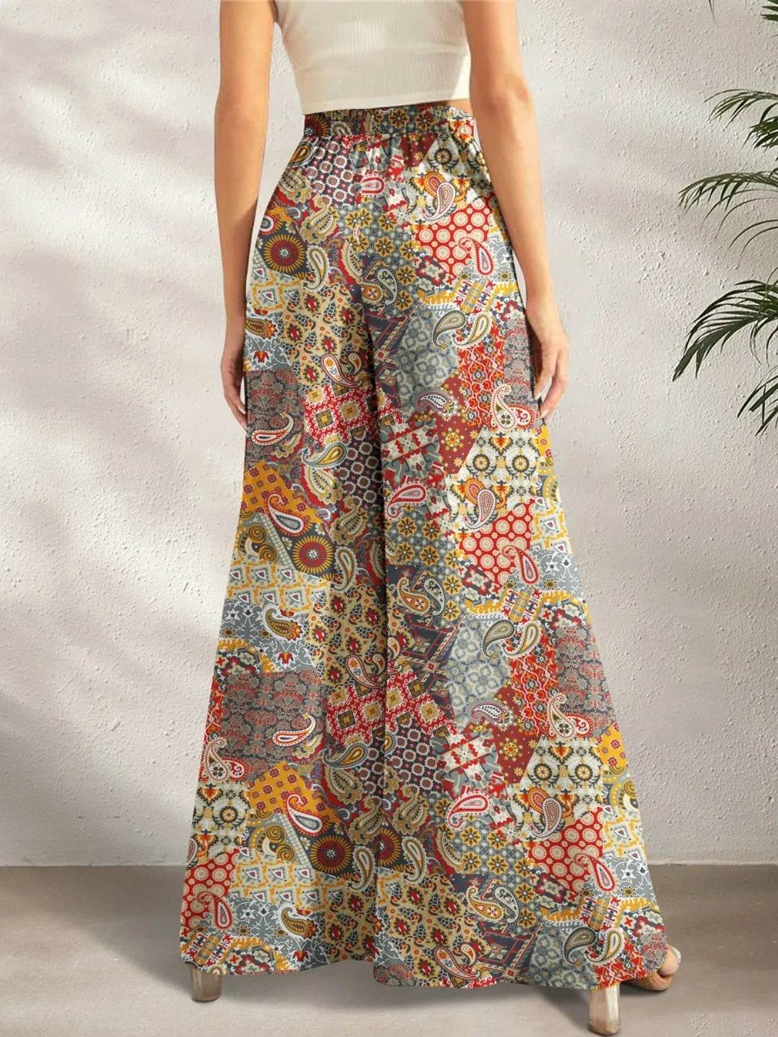 Printed Wide Leg Pants - StyleLure