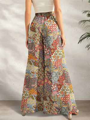 Printed Wide Leg Pants - StyleLure
