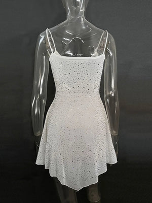 Rhinestone Decor Mini Cami Dress - StyleLure