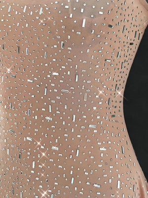 Rhinestone Decor Mini Cami Dress - StyleLure