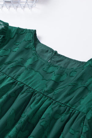 Round Neck Puff Sleeve Blouse - StyleLure