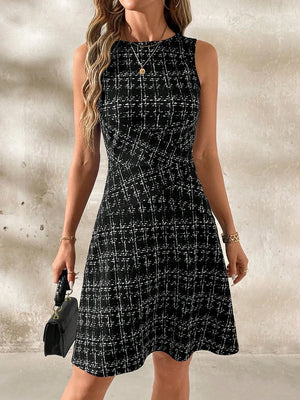 Round Neck Sleeveless Dress - StyleLure