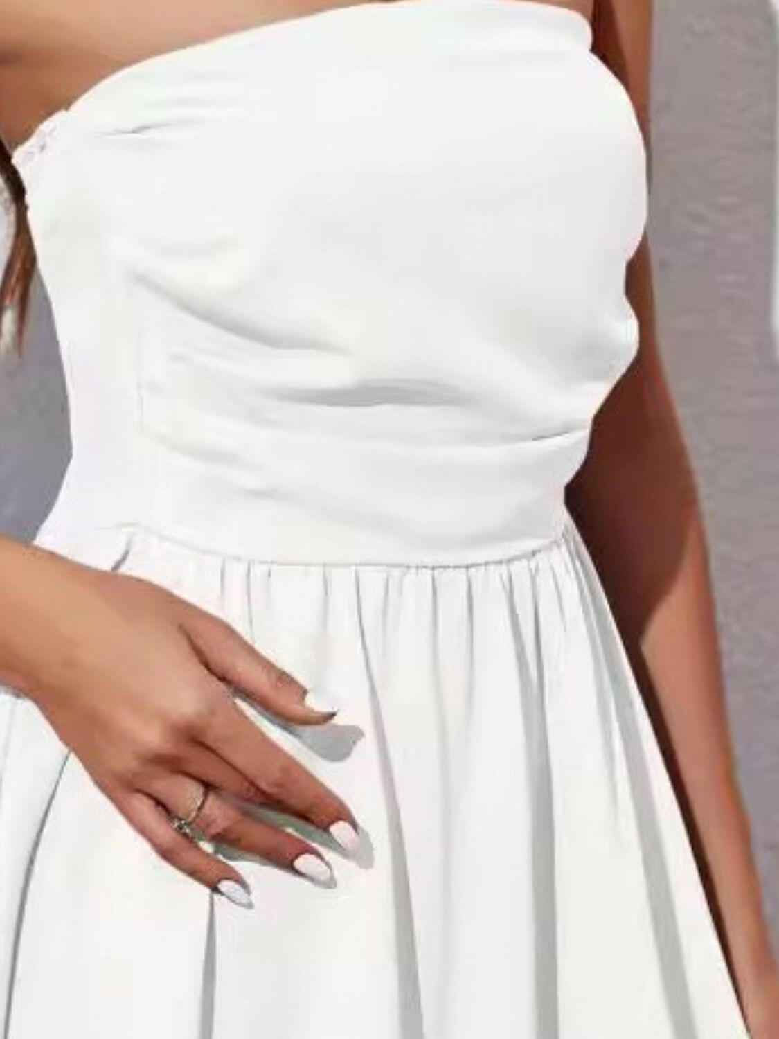 Ruched Tube Mini Dress - StyleLure