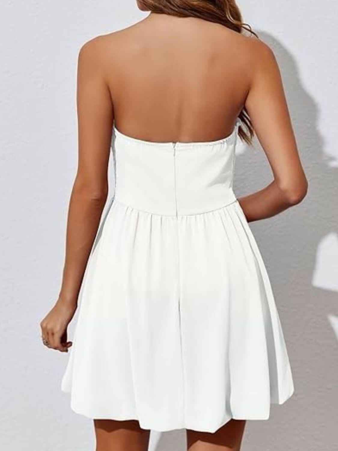 Ruched Tube Mini Dress - StyleLure