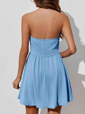 Ruched Tube Mini Dress - StyleLure