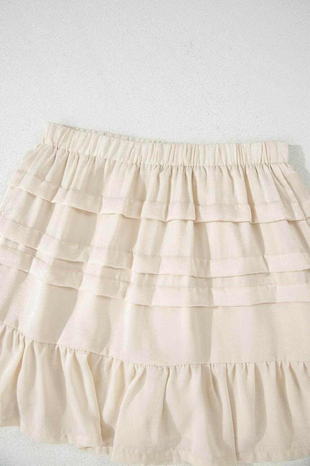 Ruffled Hemline Elastic Waist Mini Skirt - StyleLure