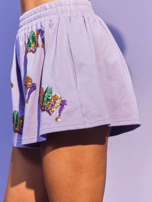 Sequin Round Neck Top and Shorts Set - StyleLure