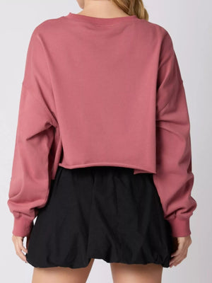 Sequined Pumpkin Halloween Crop Sweatshirt - StyleLure