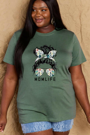 Simply Love Full Size MOM LIFE Graphic Cotton T-Shirt - StyleLure