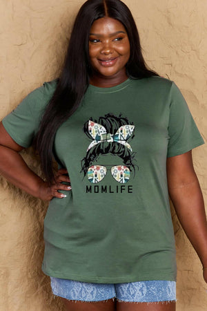 Simply Love Full Size MOM LIFE Graphic Cotton T-Shirt - StyleLure