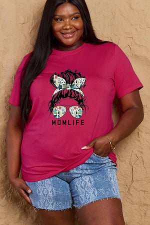 Simply Love Full Size MOM LIFE Graphic Cotton T-Shirt - StyleLure