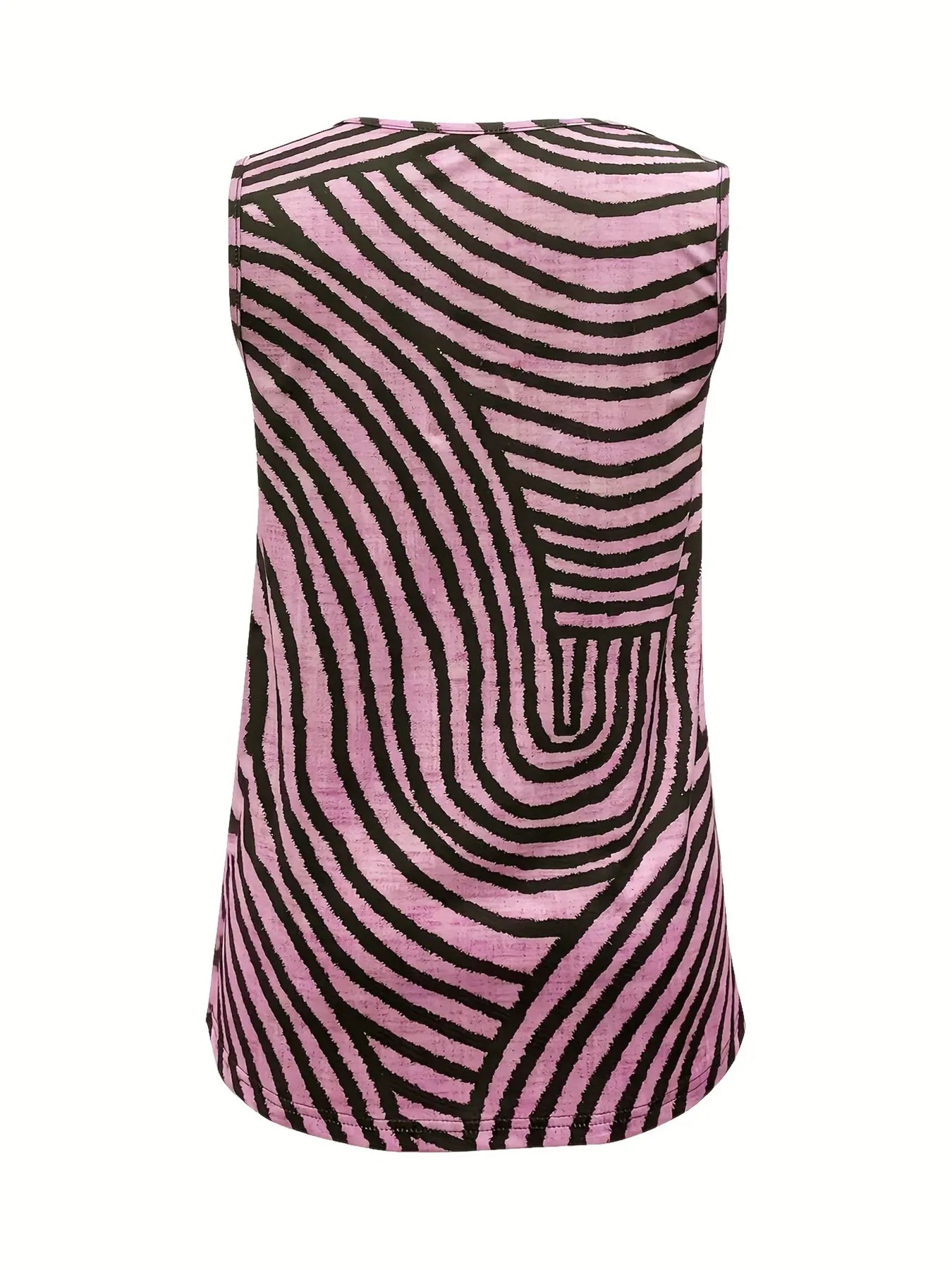 Sleeveless Zebra Print Button - Up Tank Top - StyleLure