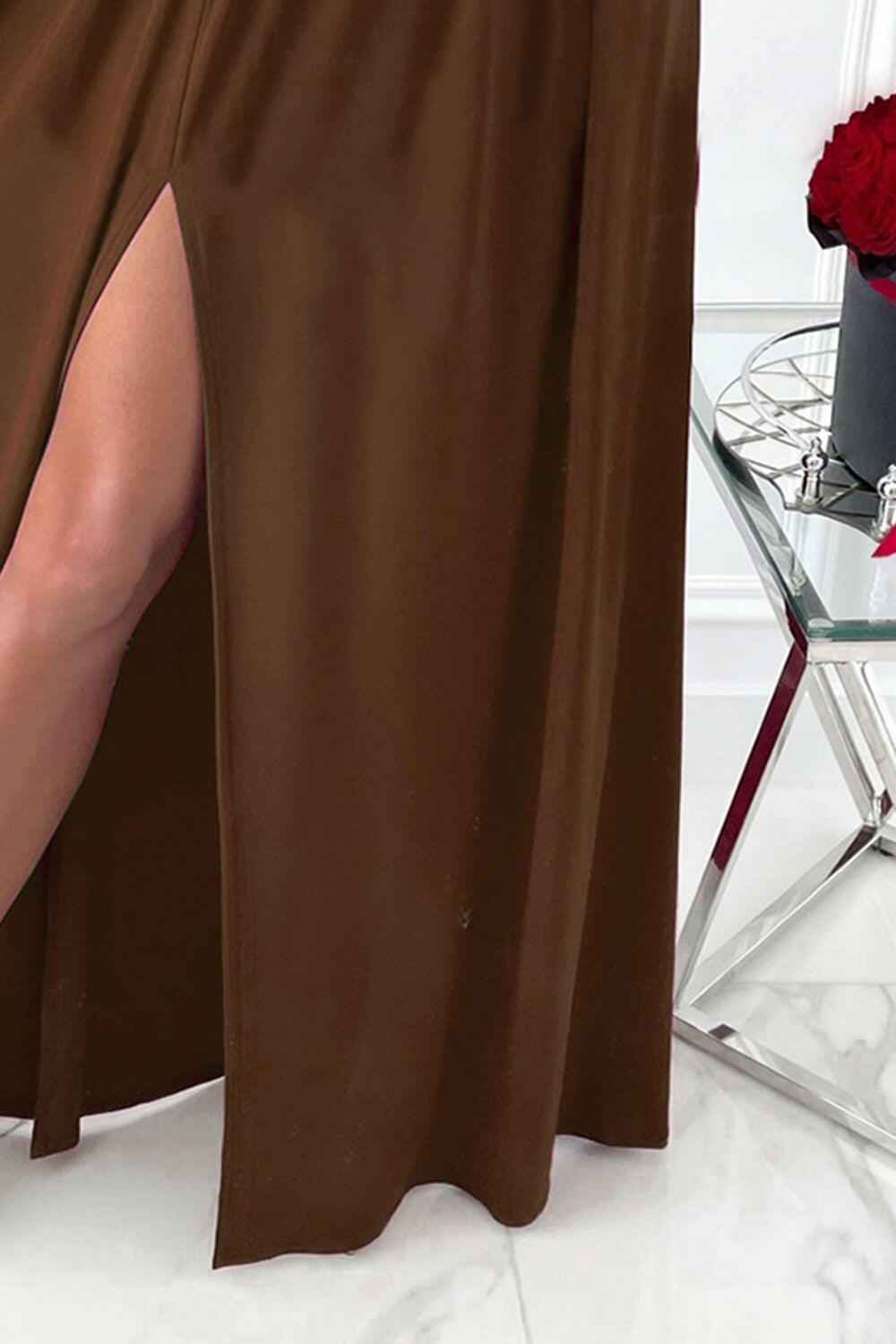 Slit Surplice Long Sleeve Maxi Dress - StyleLure